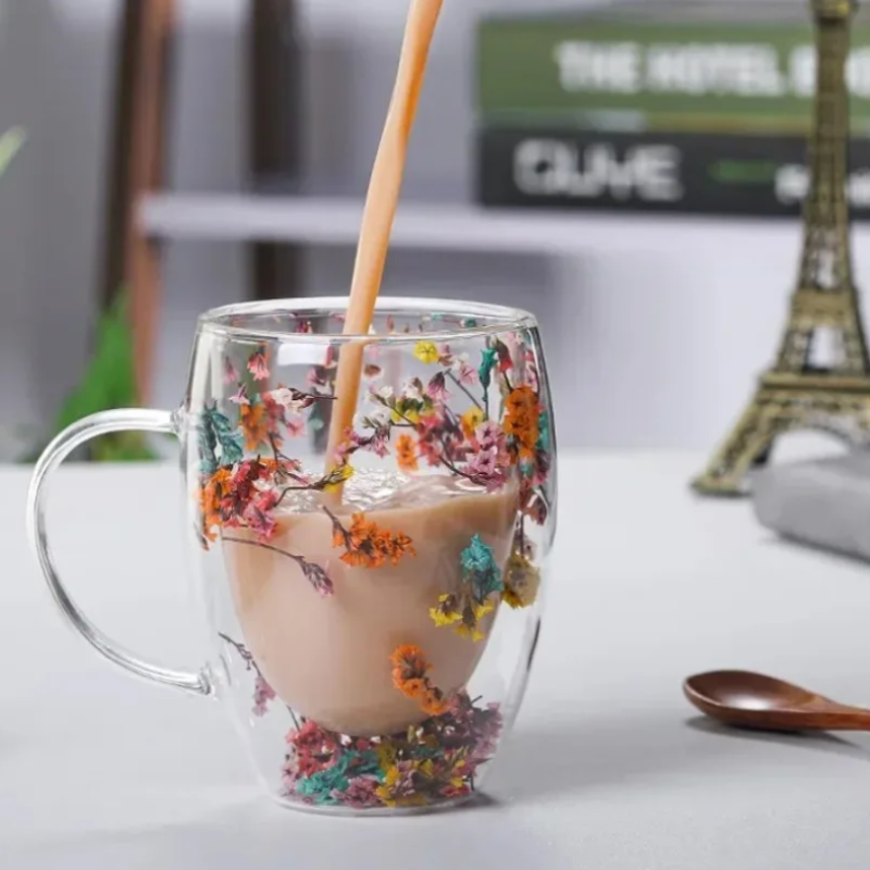 CrystalMug - Dubbel Gelaagd Creatief Glas Mokken