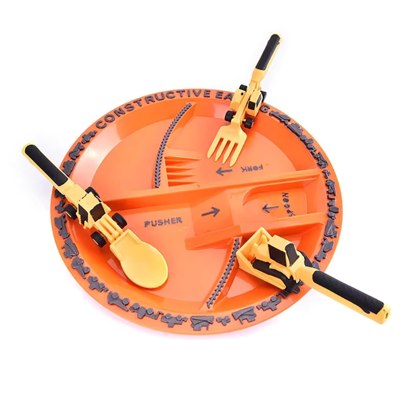 Kletshuts™ CarCutlery: Kinderen Bouw Bestek Set