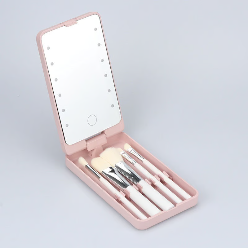 GlowBrushes - Oplaadbare LED Licht Reizen Make-up Borstel Set