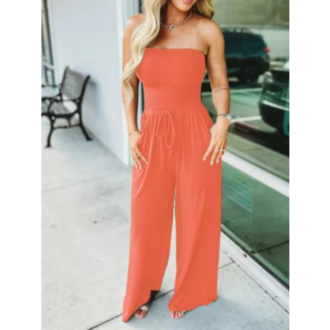 Icone™ Jumpsuit: Buis Bovenkant Effen Kleur Jumpsuit