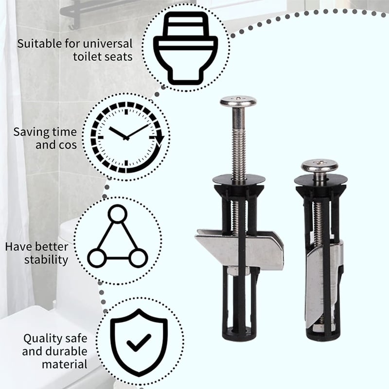 Globetrek° ToiletBolt 1+1 Set GRATIS: Zware Toiletbril Vergrendelingsbout En Schroevenset