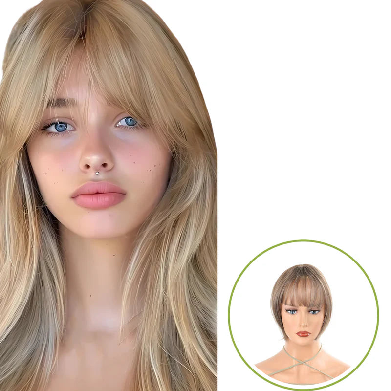 Rose® WigBangs 1+1 GRATIS: Naadloze Pruik Met Natuurlijk Ogende Bangs Uitbreidingen