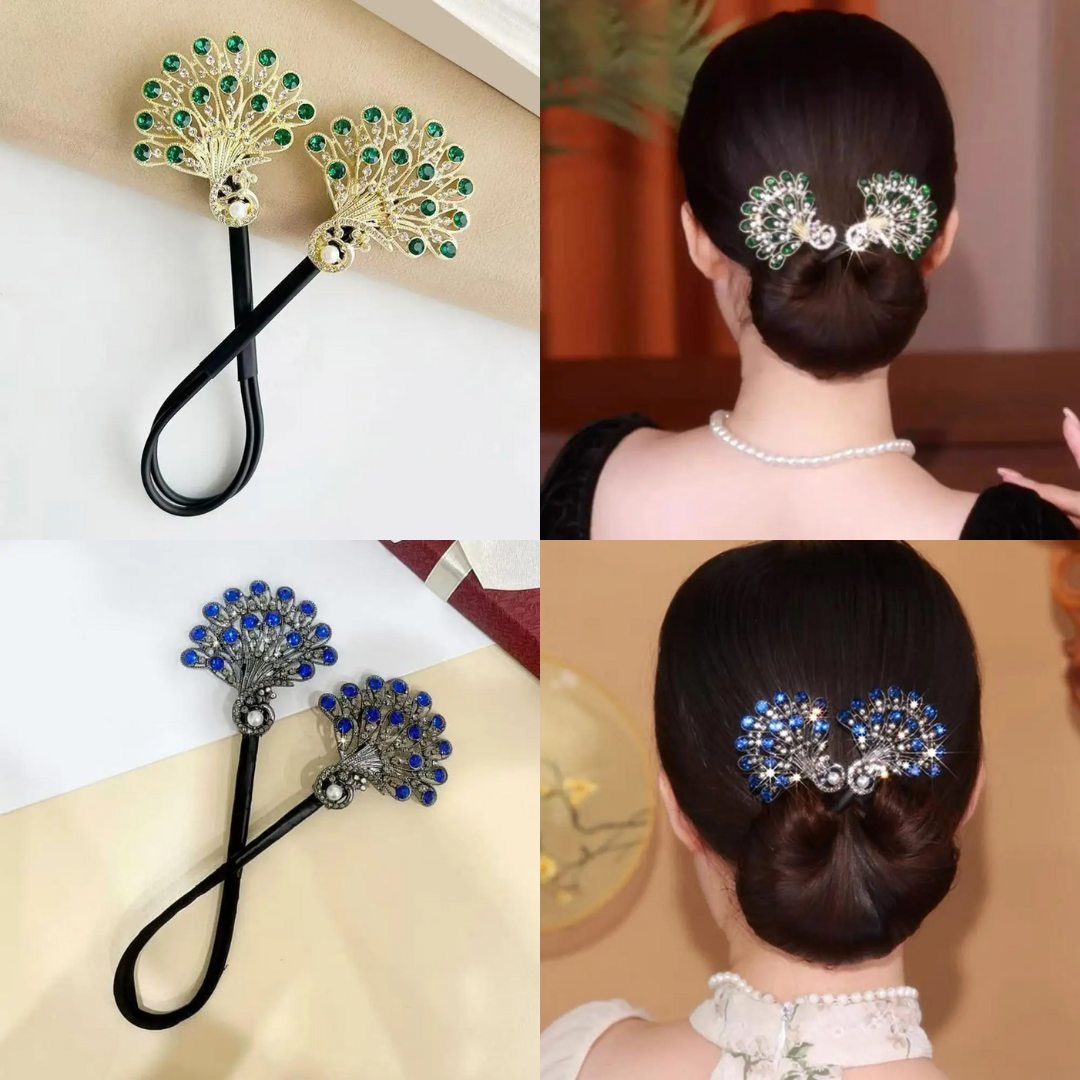 Rose® HairTie 1+1 GRATIS: Stijlvolle Haartie Elegante Vintage Kristallen Paardenstaart Draai-Houder