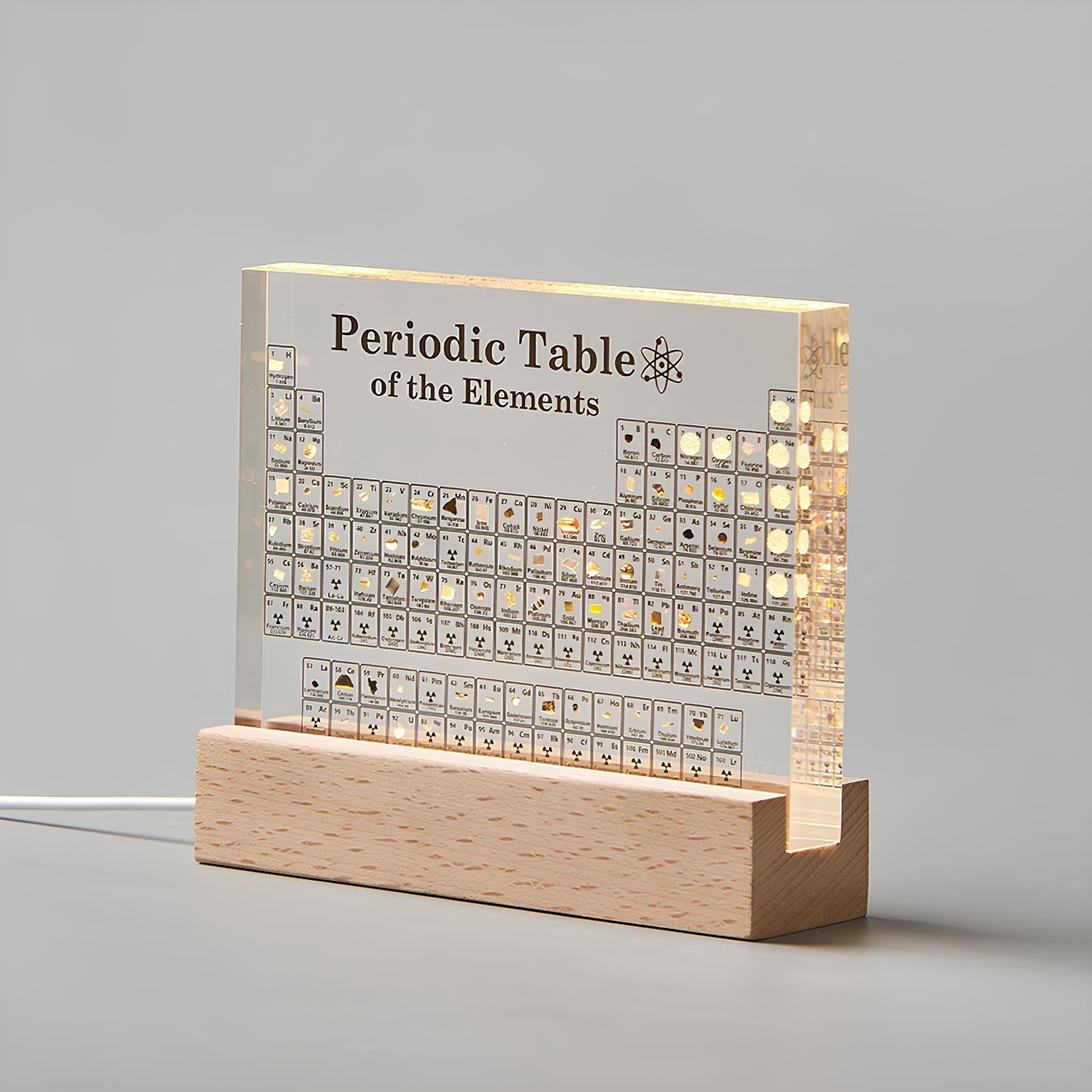 Ledsen™ PeriodicTable:  Glas Periodiek Tabel Elementen Met Licht