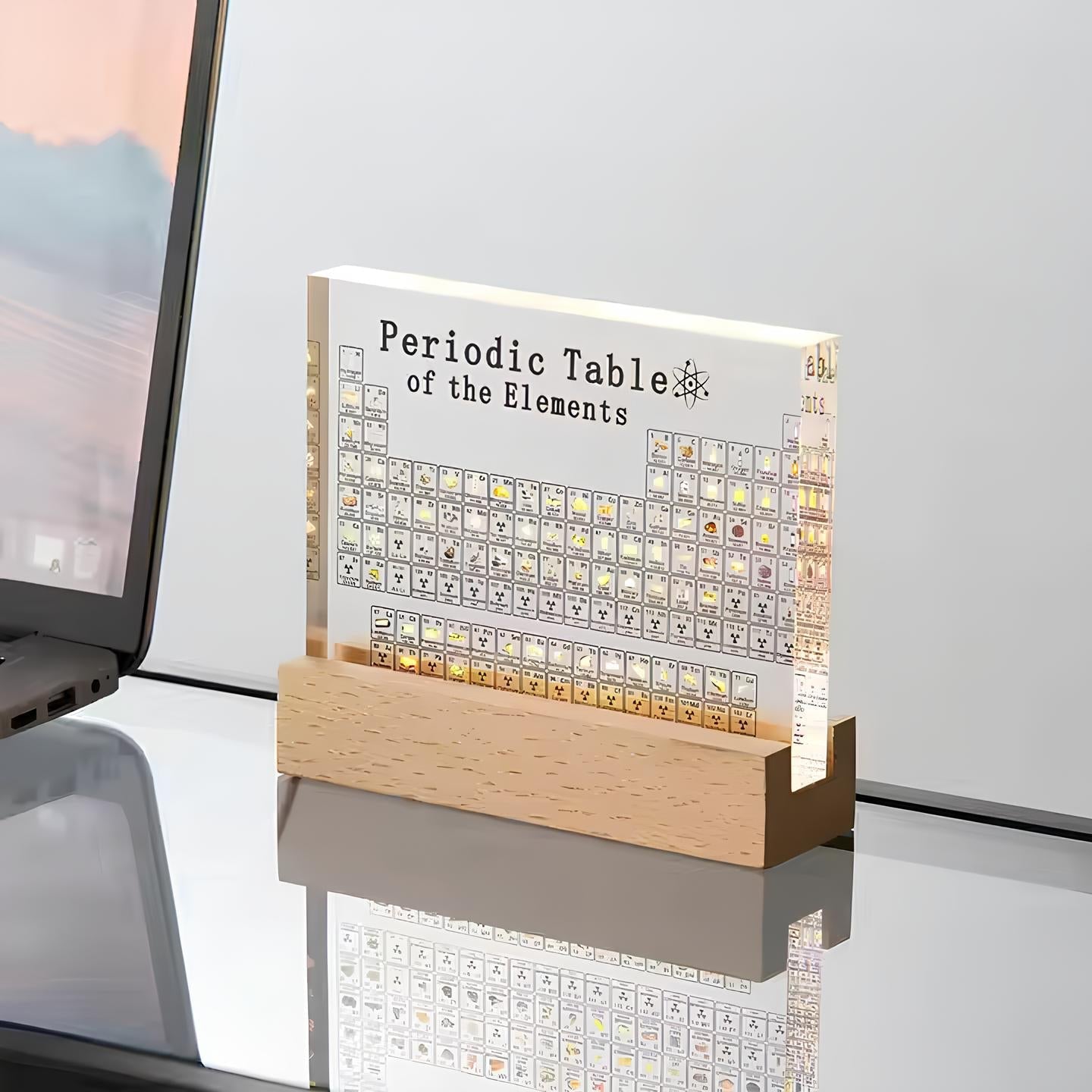 Ledsen™ PeriodicTable:  Glas Periodiek Tabel Elementen Met Licht