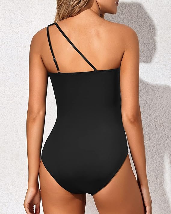 Icone™ StylishSwimsuit: Zijband Eén Schouder Stijl Curve Pasvorm Badpak
