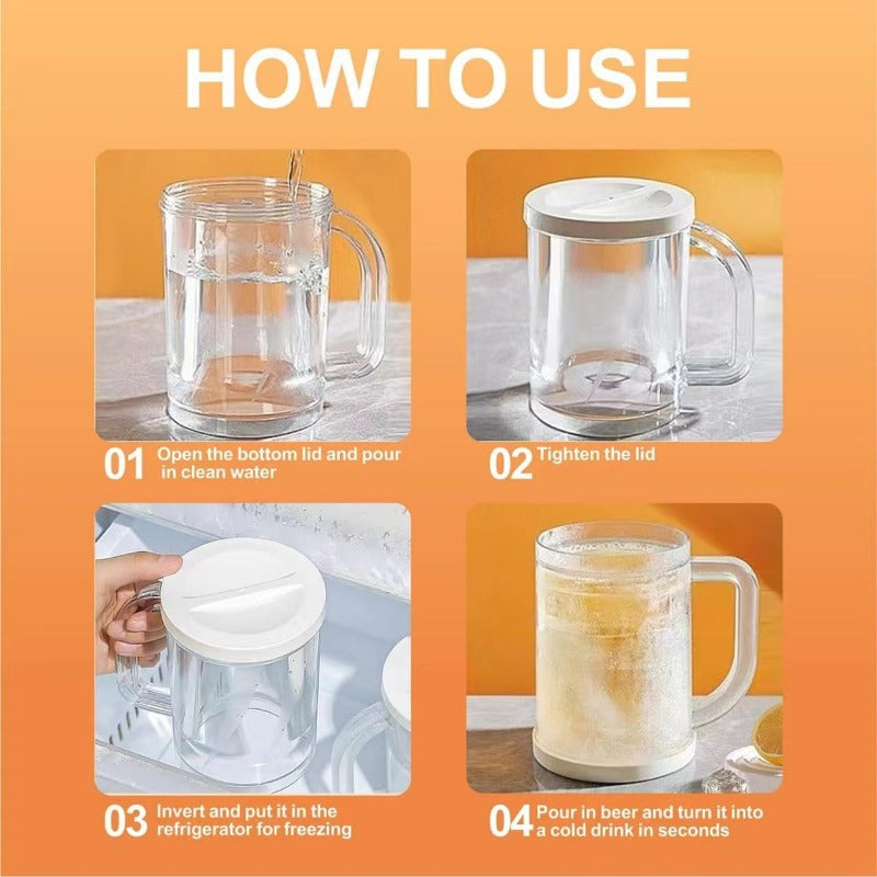 Globetrek° IceMug 1+1 GRATIS: Dubbele Laag Snel Ijs IJs Koel Vriezer Mok