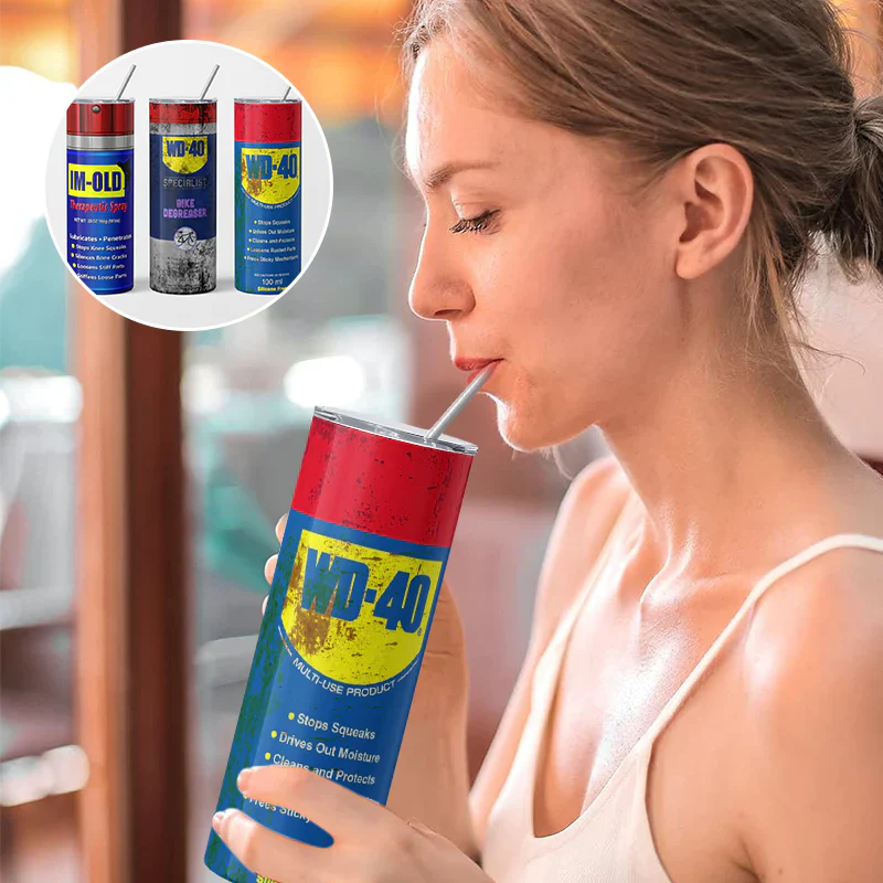 DirtyTumbler - Roestvrij Staal WD-40 Geïnspireerd Vuile Tumbler