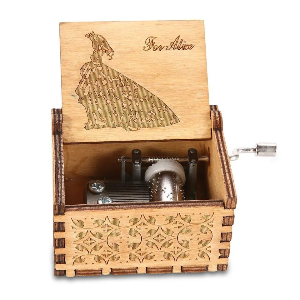 MusicBox -  Hand Zwengel Houten Muziekdoos