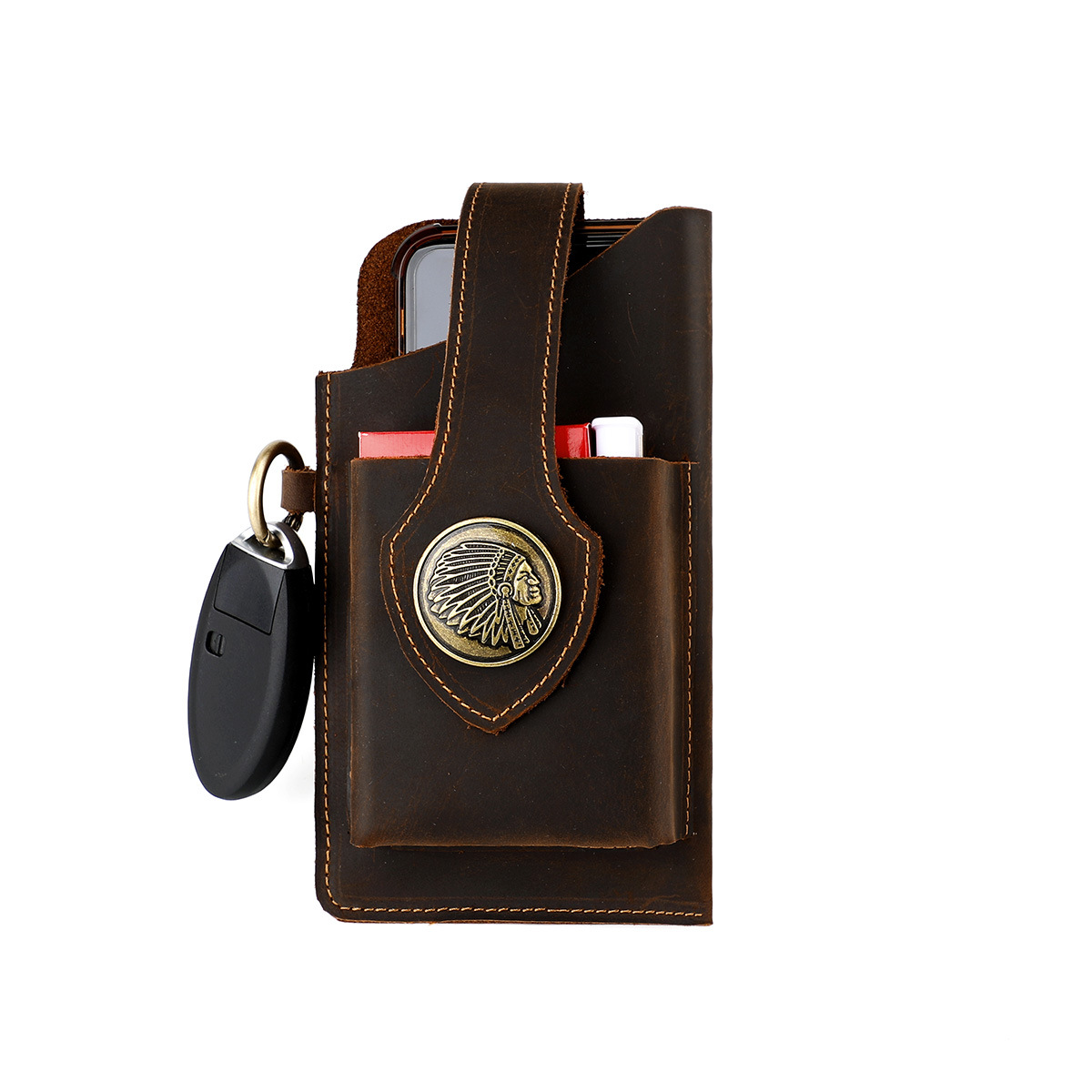 Icone™ BeltPouch: Multifunctioneel Leren Vintage Stijl Riem Buidel