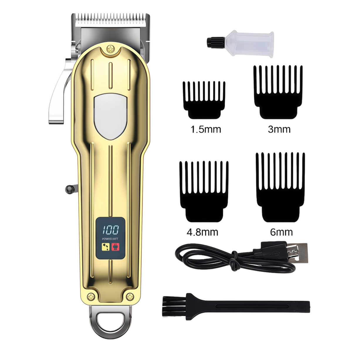 Rose® HairClipper: Digitaal LCD Scheerapparaat Professioneel Haar Trimmer