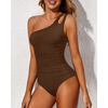 Icone™ StylishSwimsuit: Zijband Eén Schouder Stijl Curve Pasvorm Badpak