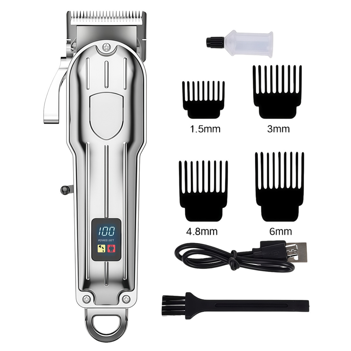 Rose® HairClipper: Digitaal LCD Scheerapparaat Professioneel Haar Trimmer