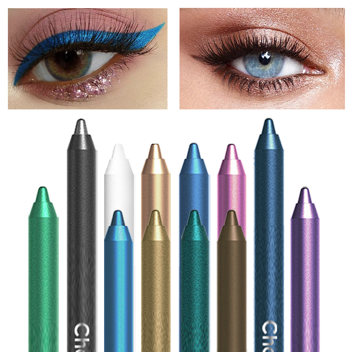 WaterproofEyeliner - Lang Blijvend Waterdicht Oog- en Lippotlood 12-Delige Set
