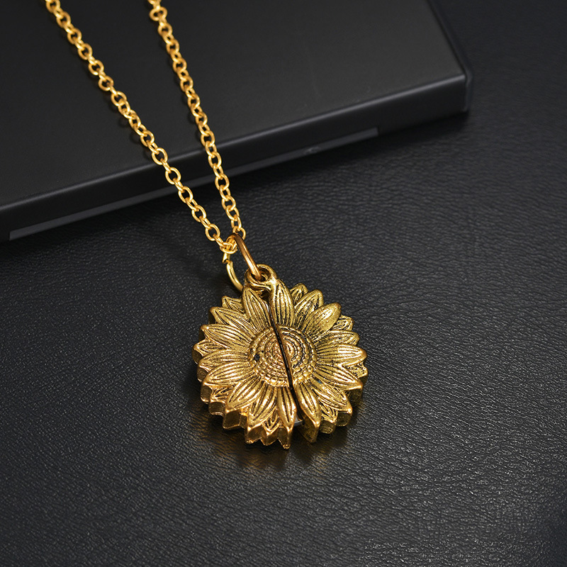 Jewelance™ SunflowerNecklace: "Jij Bent Mijn Zonnestraal" Zonnebloem Bedeltje Ketting