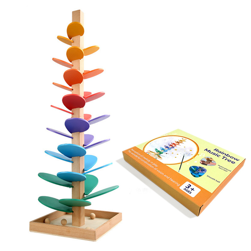 Kletshuts™ MarbleTower: Interactief Regenboog Knikkeren Houten Toren Kinderen Speelgoed