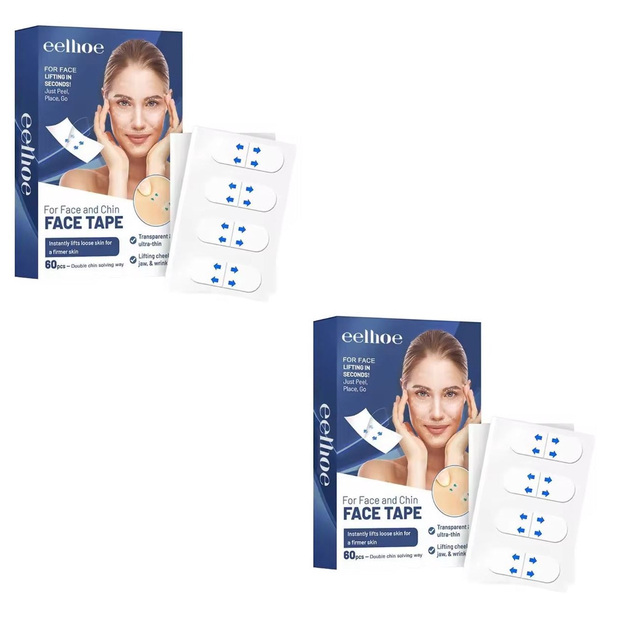 LiftTape 60+60 GRATIS: Gezicht En Kin Liftende En Verstevigende Tape