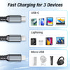 ChargingCable 1+1 GRATIS: 100W Universele 3-In-1 Snellaadkabel