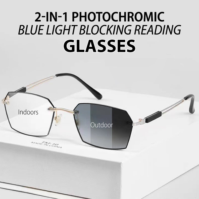 TintGlasses 1+1 GRATIS: Fotochromatisch Blauwlicht Blokkerend Tint Leesbril