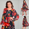 Icone™ FlowerDress: Lange Mouwen Losvallende Bloemenprint Jurk