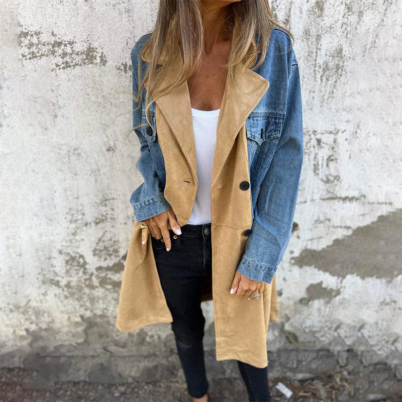 Icone™ LongCoat: Middenlange Trenchcoat Met Stijlvolle Kraag En Zakken