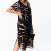 Icone™ FlowyDress: Dubbel Gelaagde V-Hals Zwierige Maxi Jurk