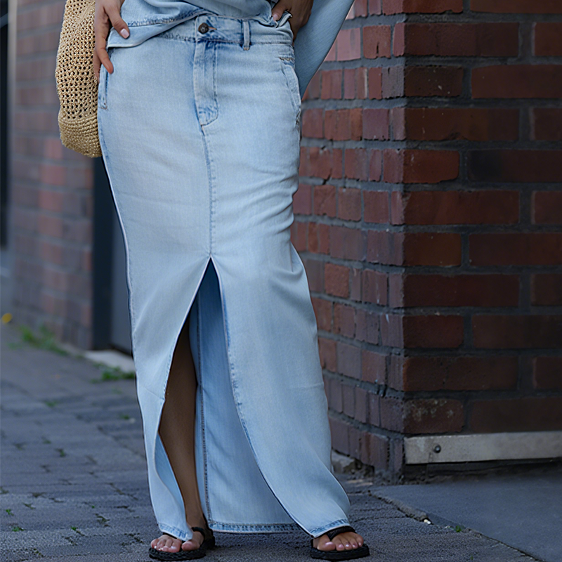 Icone™ FashionSet: Stijlvolle Off-Shoulder Top En Denim Rok