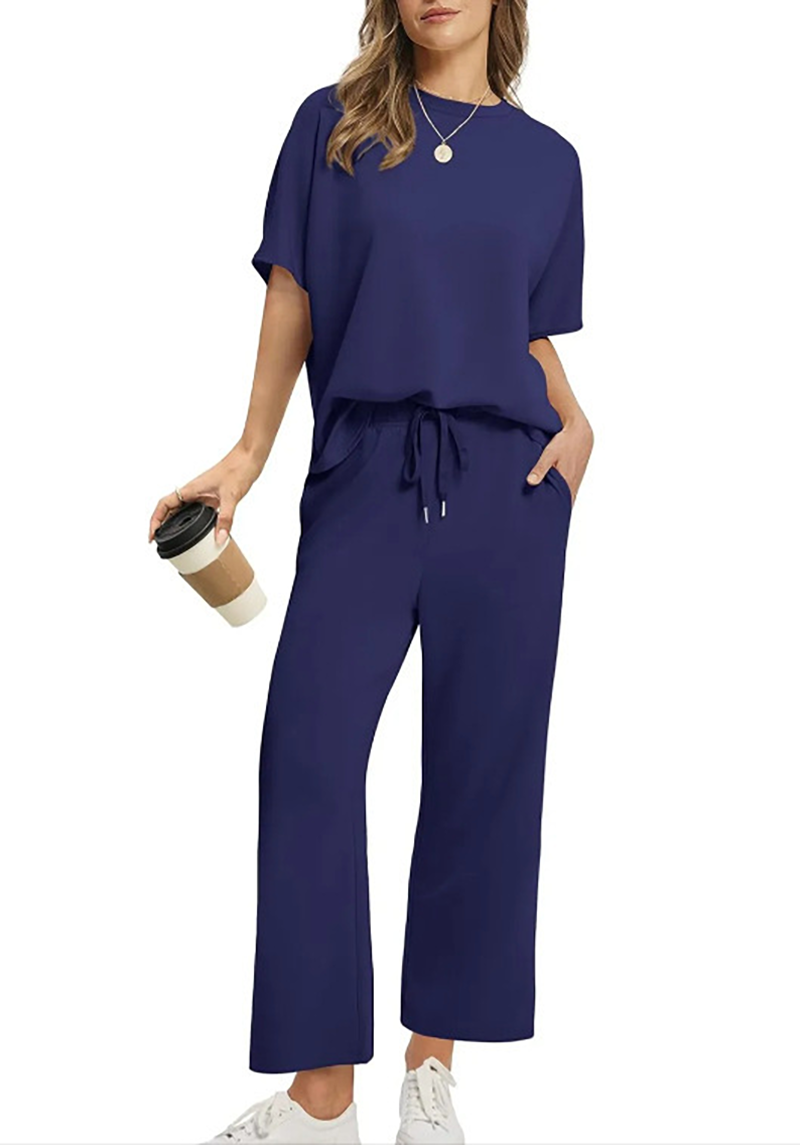 Icone™ ComfortSet: Casual Twee-Stuks Wijde-Poot Comfortabel Set