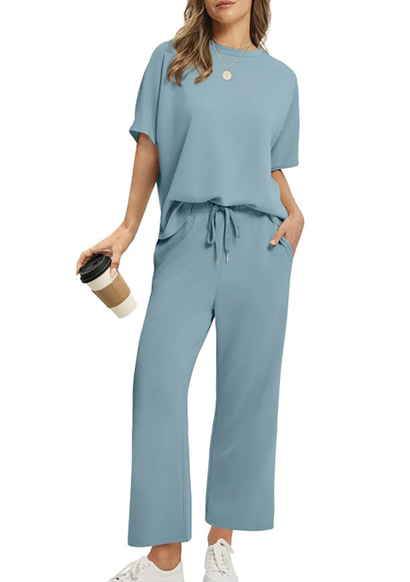 Icone™ ComfortSet: Casual Twee-Stuks Wijde-Poot Comfortabel Set