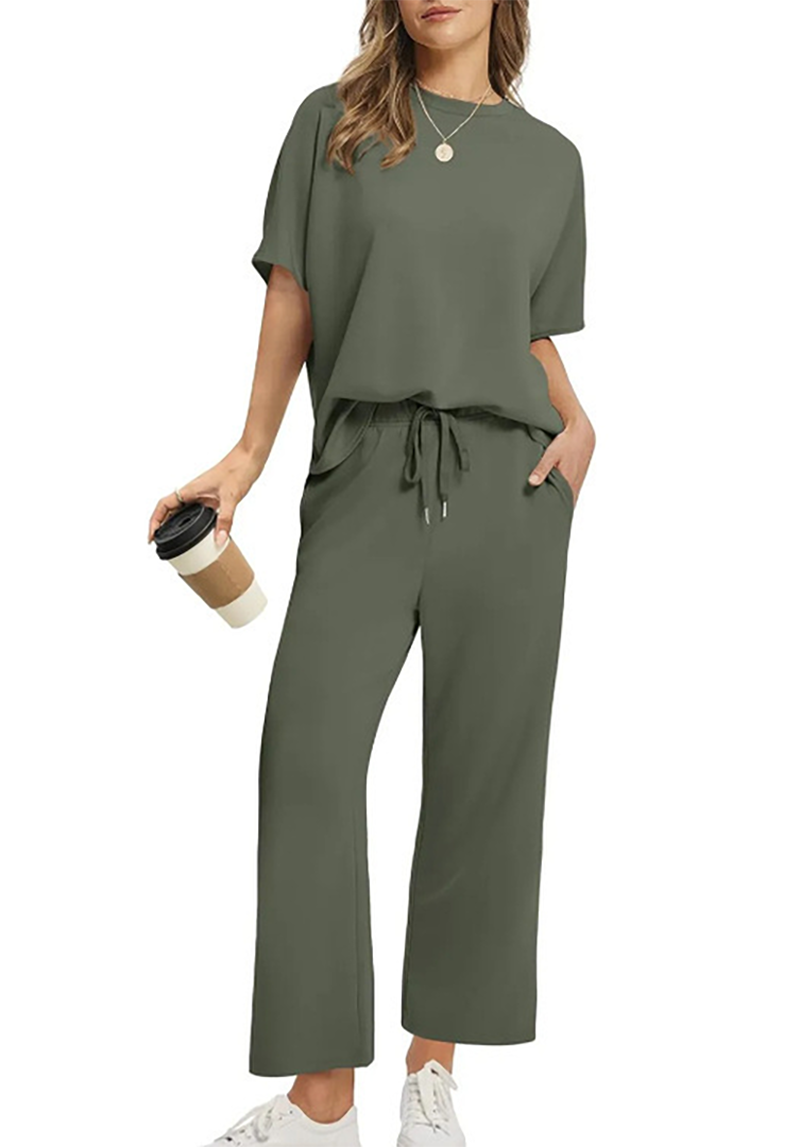 Icone™ ComfortSet: Casual Twee-Stuks Wijde-Poot Comfortabel Set