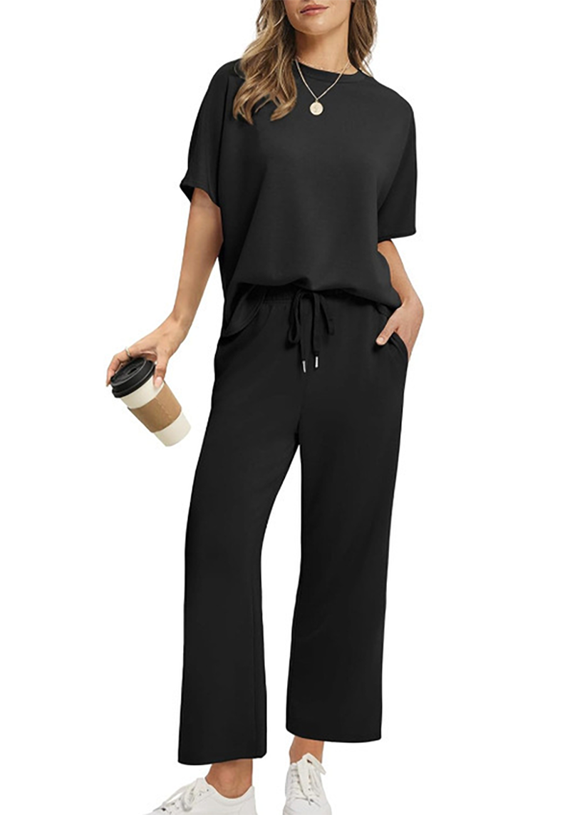 Icone™ ComfortSet: Casual Twee-Stuks Wijde-Poot Comfortabel Set