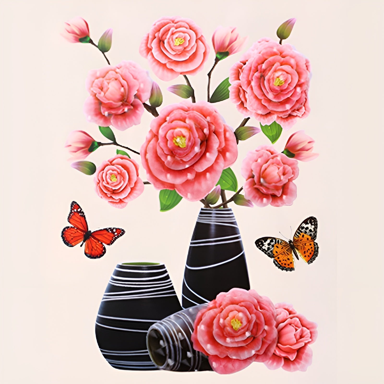 FloralSticker 2+2 GRATIS: Elegante Huis Decoratie Zelf Klevende Bloemen Stickers