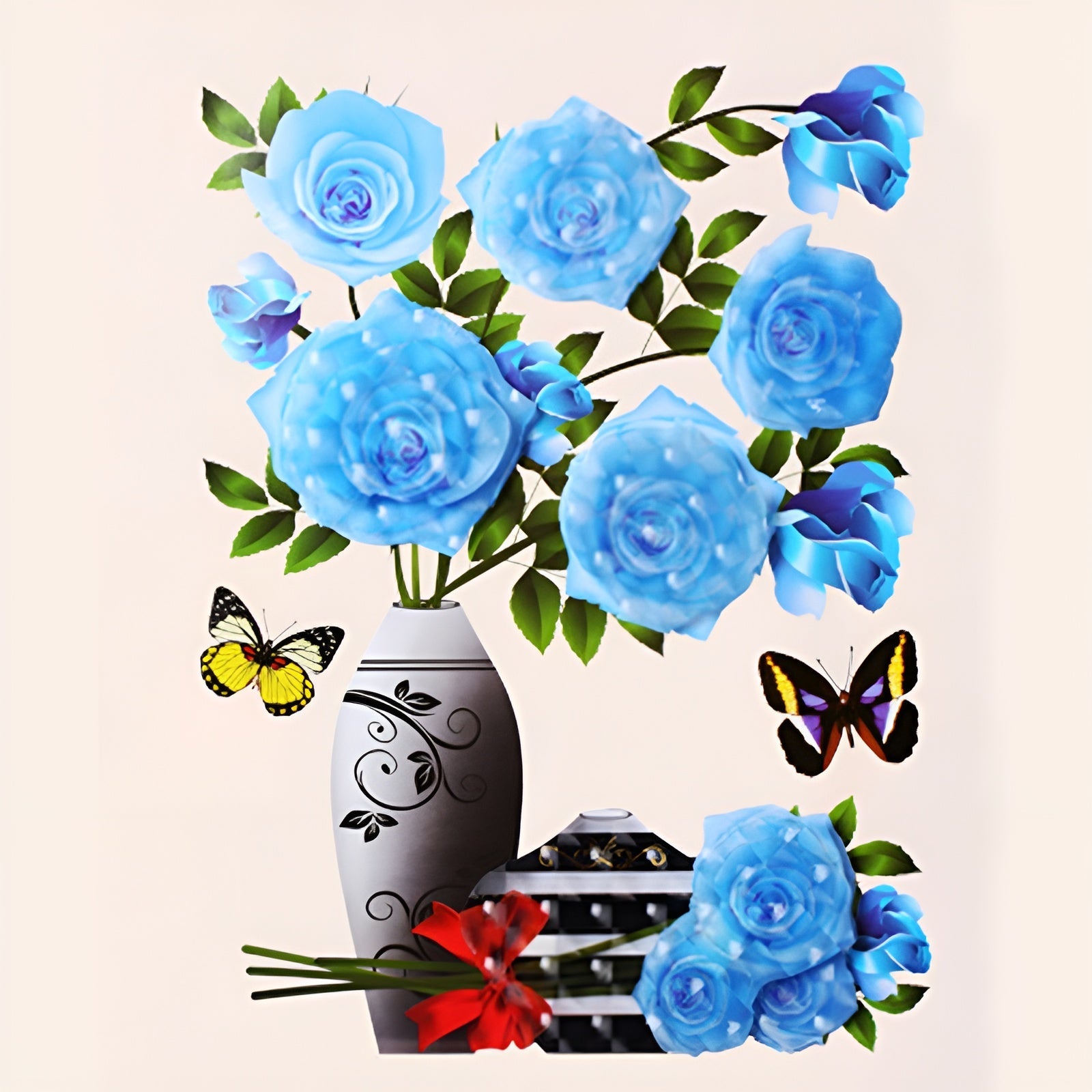 FloralSticker 2+2 GRATIS: Elegante Huis Decoratie Zelf Klevende Bloemen Stickers