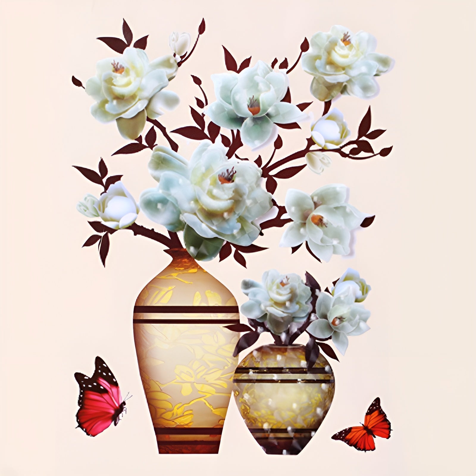 FloralSticker 2+2 GRATIS: Elegante Huis Decoratie Zelf Klevende Bloemen Stickers