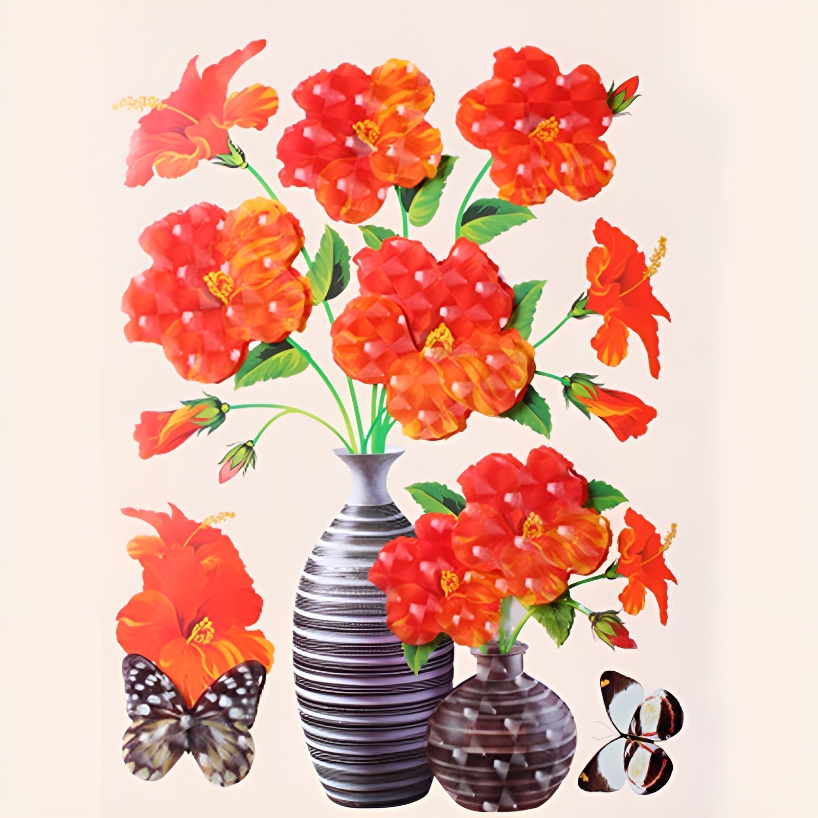 FloralSticker 2+2 GRATIS: Elegante Huis Decoratie Zelf Klevende Bloemen Stickers