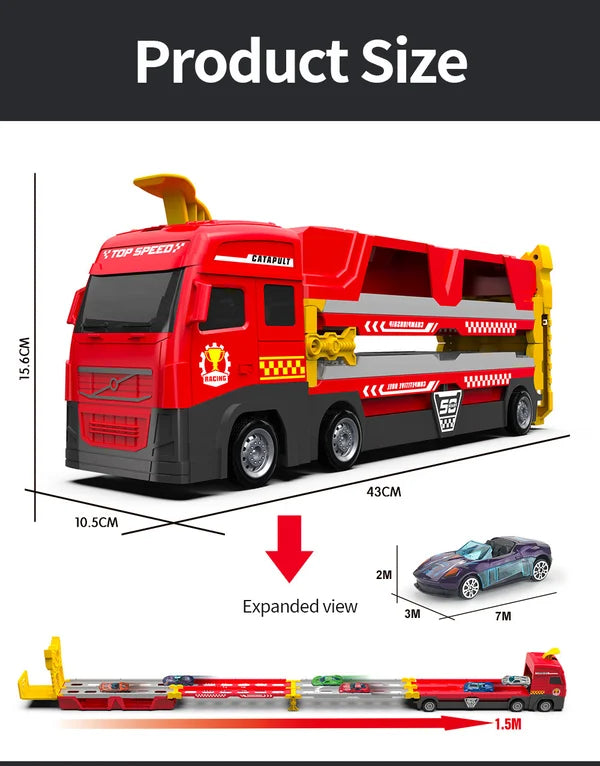 Kletshuts™ MegaTruck - Mega Hauler Vrachtwagen Met Uitwerping Racebaan