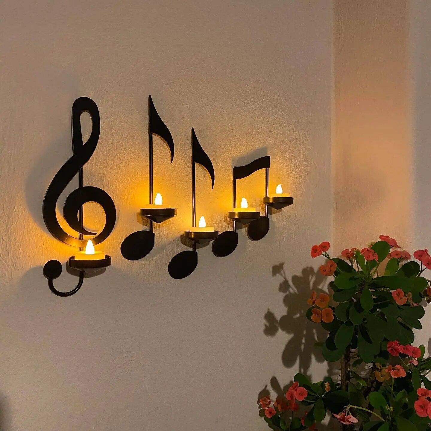 Ledsen™ CandleHolder - Muzieknoot Wandmontage Kaarshouder