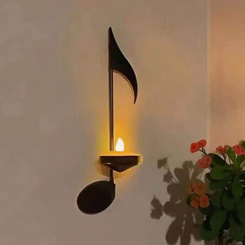 Ledsen™ CandleHolder - Muzieknoot Wandmontage Kaarshouder