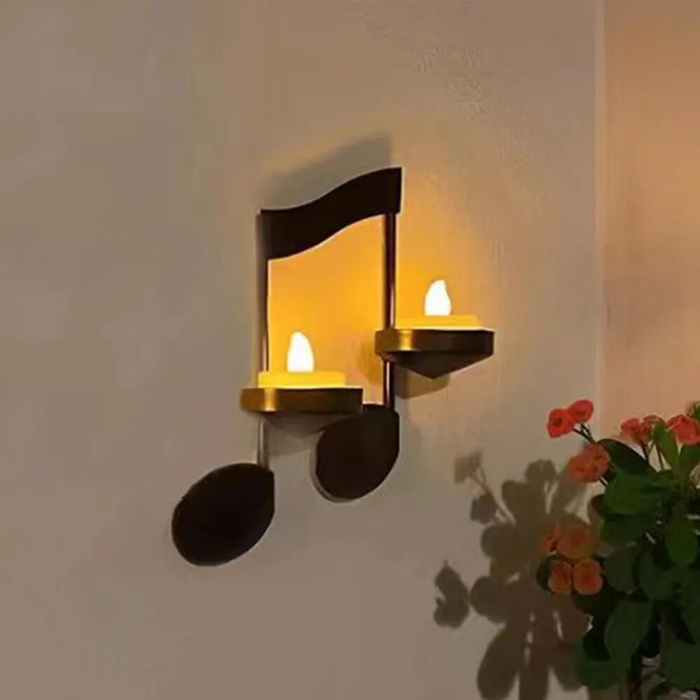 Ledsen™ CandleHolder - Muzieknoot Wandmontage Kaarshouder