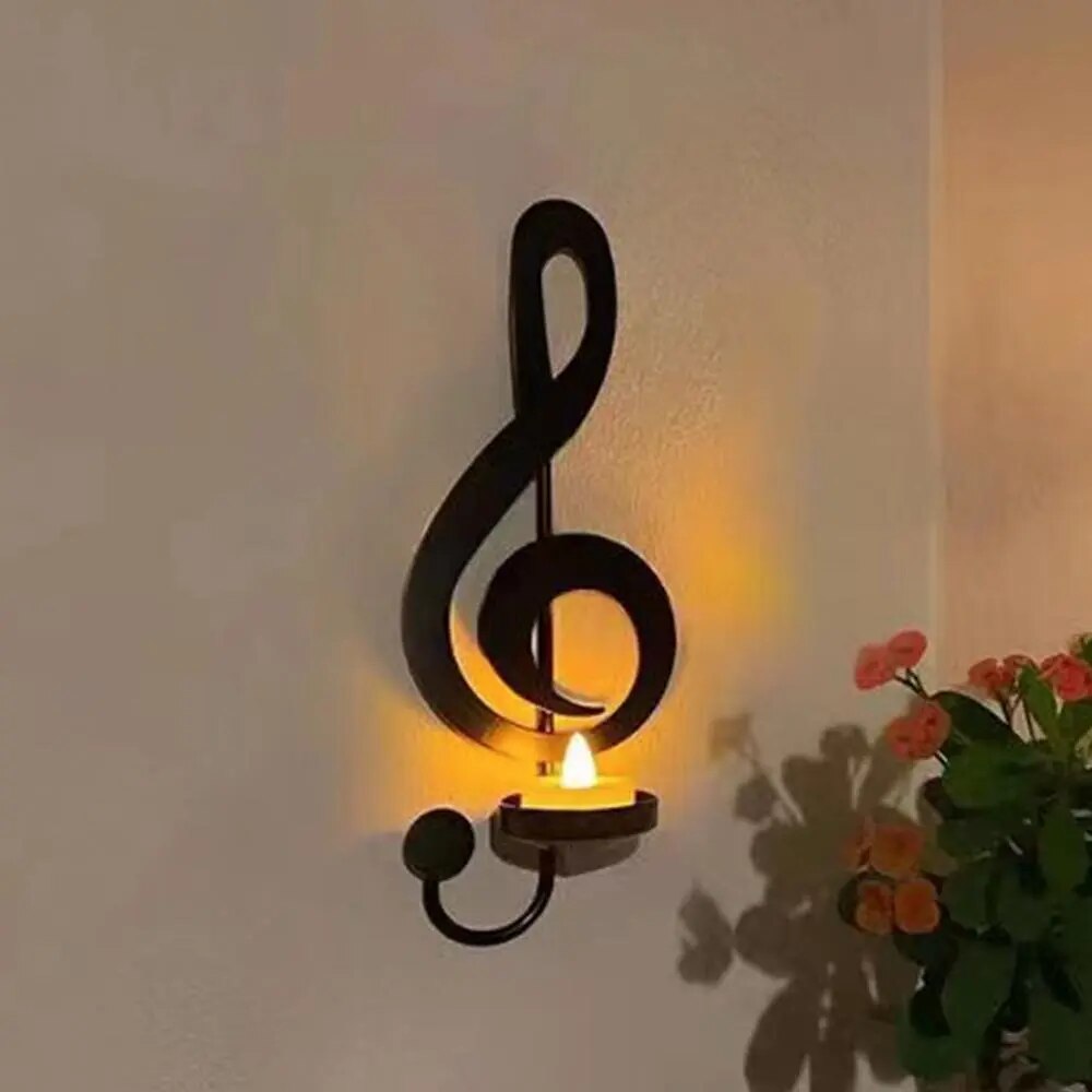 Ledsen™ CandleHolder - Muzieknoot Wandmontage Kaarshouder